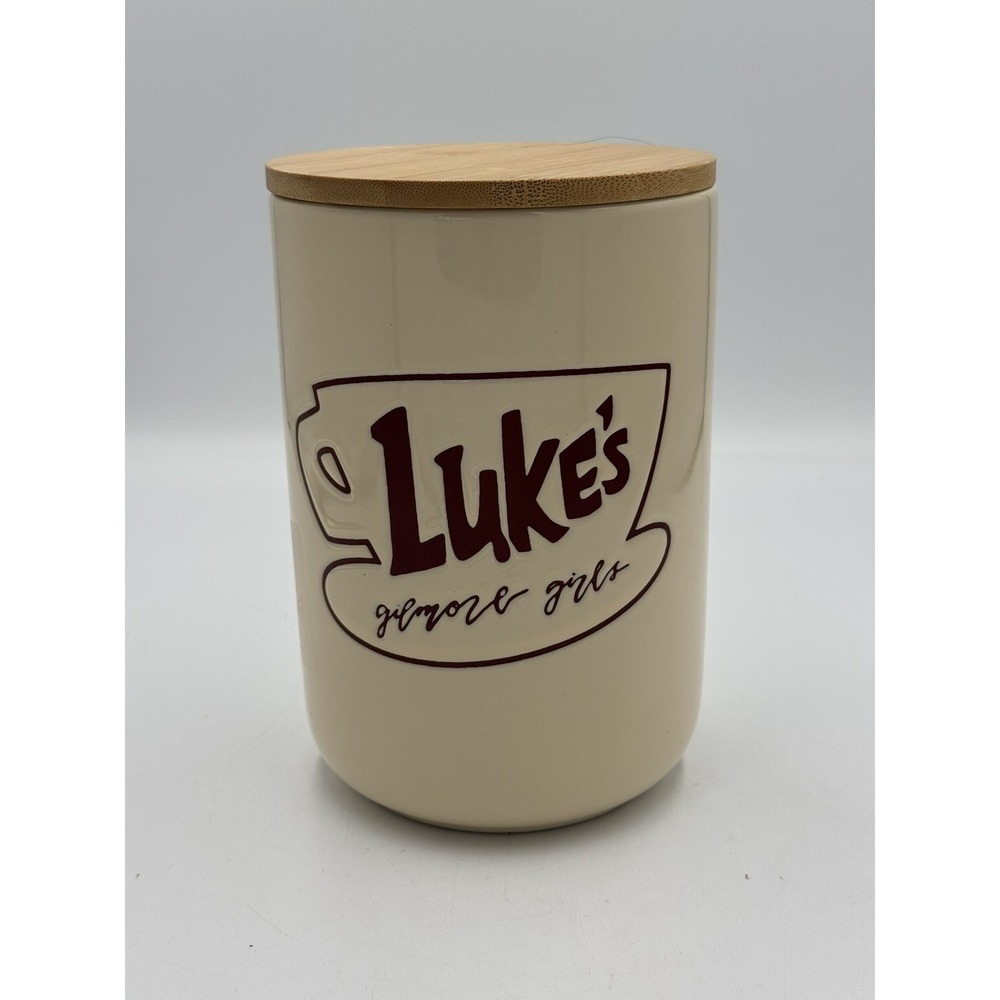Gilmore Girls Wax Resist Luke's Ceramic Cookie Jar with Bamboo Lid Lukes